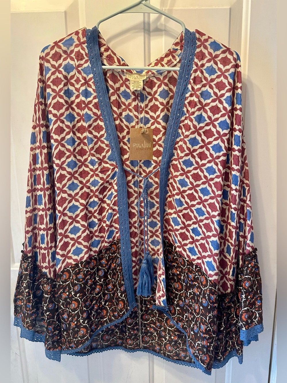 Nalini Boho Mixed Printed Open Kimono Cardigan